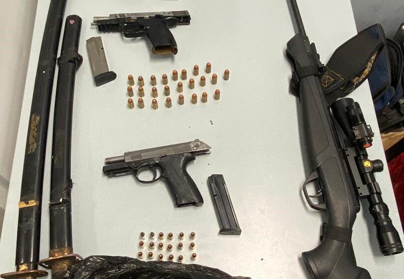 Police Arrest 10 for Swords, Guns, Drugs