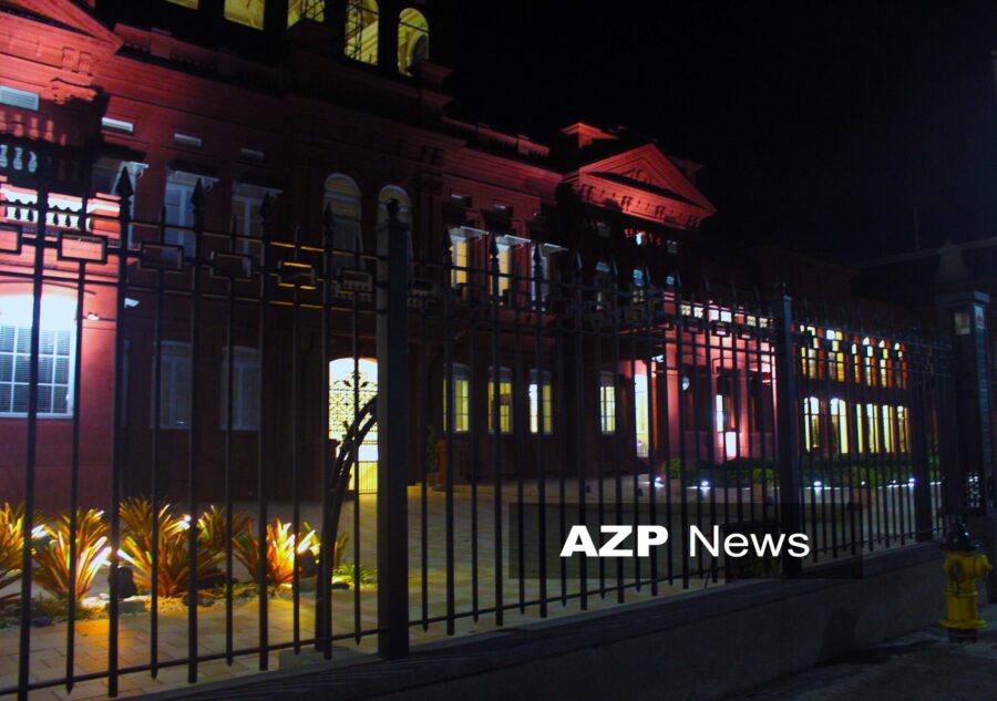 Red House at night