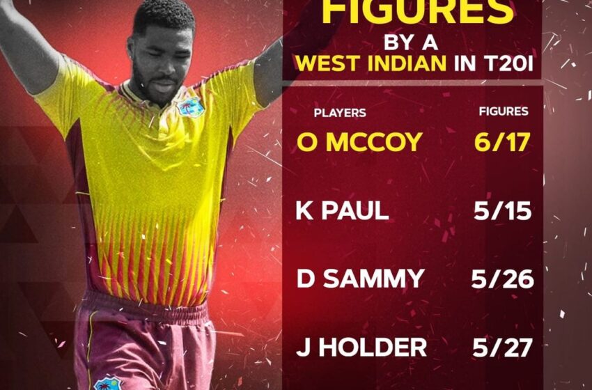  McCoy Bowls West Indies to Victory  Series tied with 3 games to go 