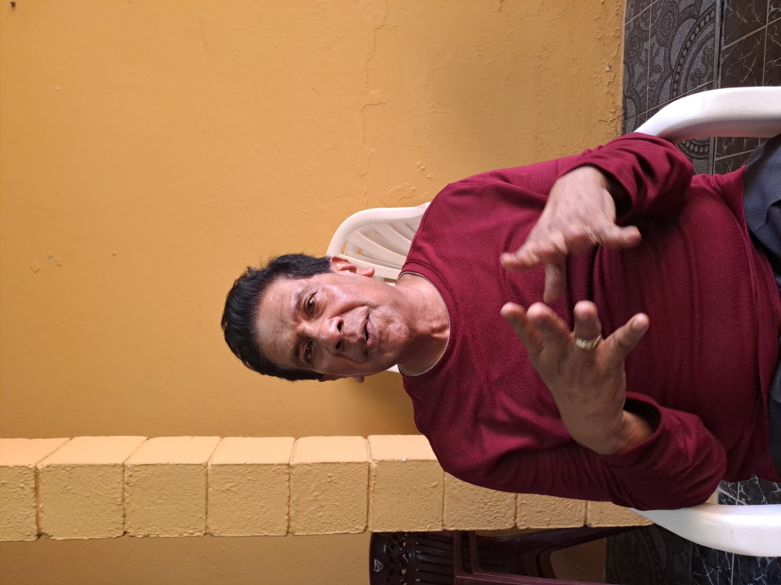 Pundit Paitaram Maharaj at his El Socorro on Thursday. AZP News/Prior Beharry