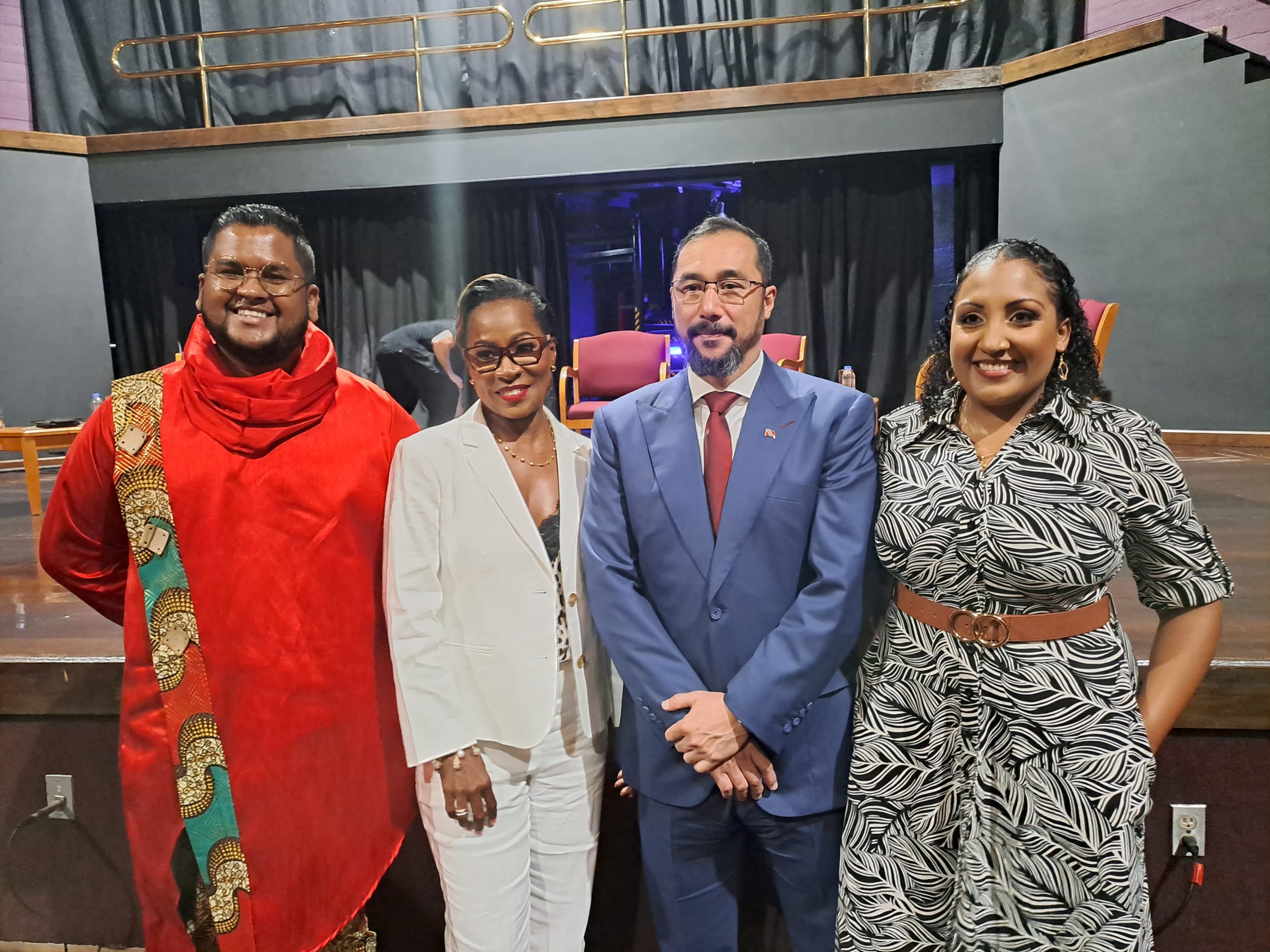Chief Executive Officer of The Heroes Foundation Lawrence Arjoon; economist Marlene Attzs, Minister for Energy and Energy Industries Stuart Young; and Tabaquite MP and shadow minister of education Anita Haynes. AZP News/Prior Beharry
