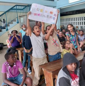Claxton Bay AC Primary School-Turn Up Junior Caravan-Friday 11th August, 2023 students participating in art classes