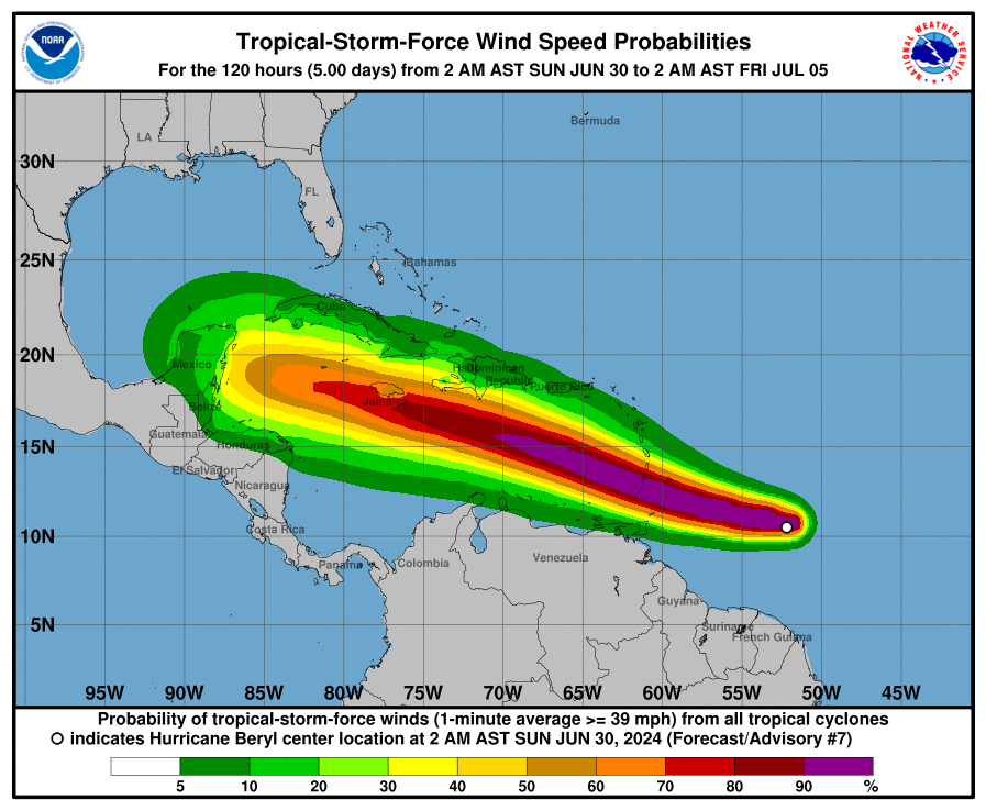 Beryl now Category 3 Hurricane Warning for Tobago AZP News