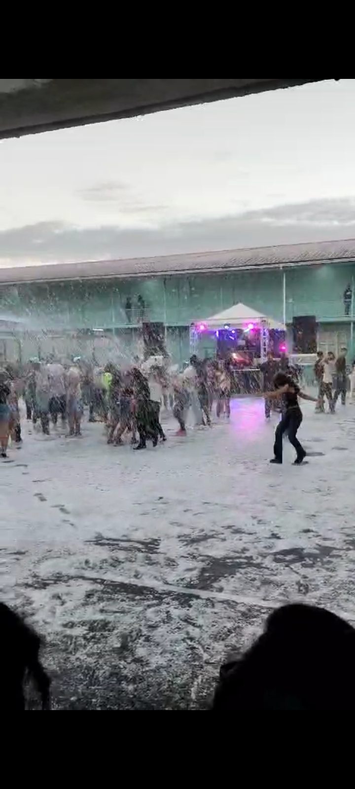Caption: Screengrab taken from video of foam party at Hillview College on Saturday