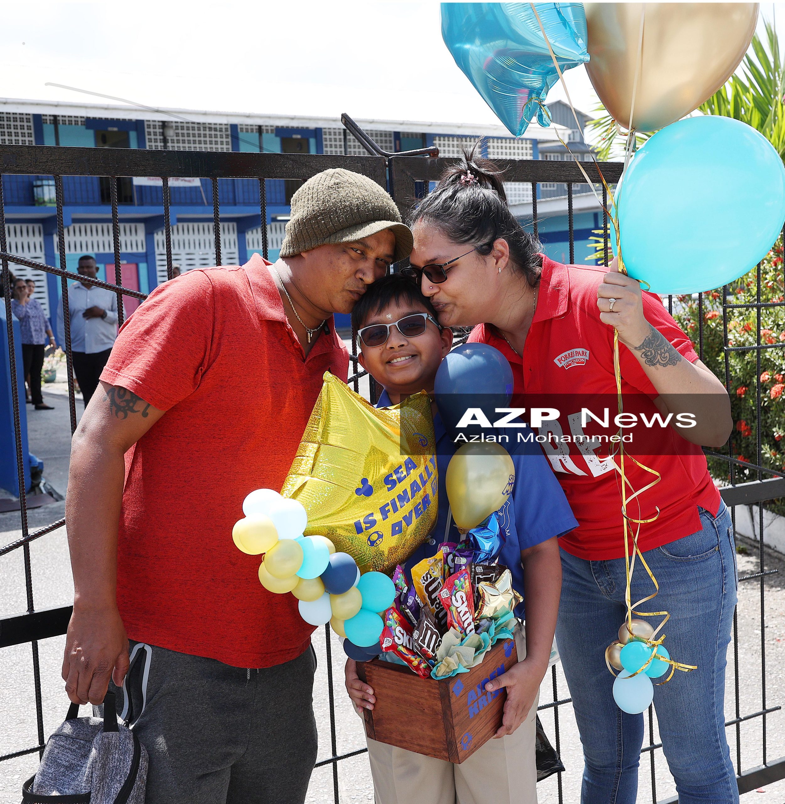 Aiden Sieunarine with parents Kevin & Astra Felicity Presbyterian