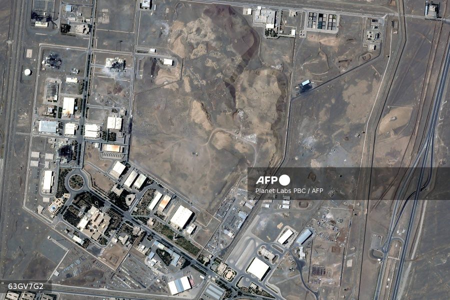 This handout satellite photo obtained from Planet Labs PBC and dated June 22, 2025, shows a view of the Natanz nuclear enrichment facility in central Iran after US military strikes