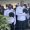 Former acting Commissioner of Police Junior Benjamin, left and newly appointed Commissioner of Police Allister Guevarro bow their heads in silence during the opening prayer of Guevarro's appointment ceremony on Tuesday at the Police Barracks, St James. AZP News/Alicia Chamely