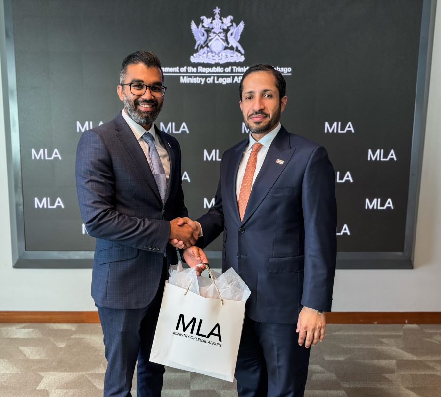 Caption: UAE Ambassador to Cuba Hazza Alkaabi, right, with Minister of Legal Affairs Saddam Hosein