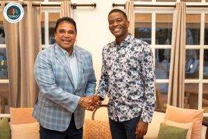Minister of Energy Dr Roodal Moonilal with Grenada Prime Dickon Mitchell Minister(1)