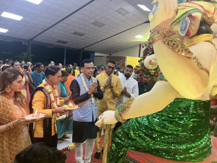 Caption: Praying to Lord Ganesha on Sunday: Photo MP Barry Padarath FB page 