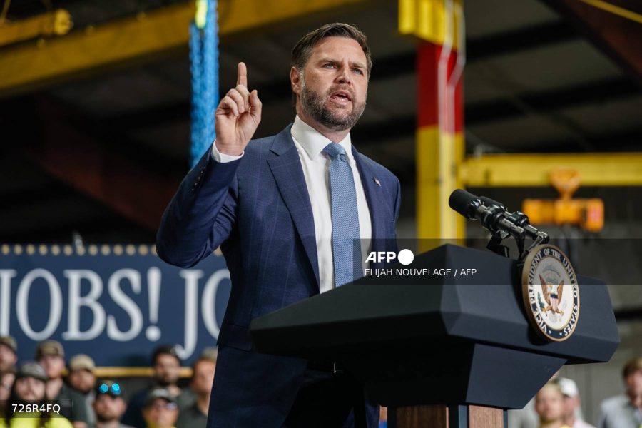US Vice President JD Vance speaks during an event at ALTA Refrigeration to highlight the "One Big Beautiful Bill" tax-and-spending legislation in Peachtree City, Georgia, on August 21, 2025. (Photo by Elijah Nouvelage / AFP)