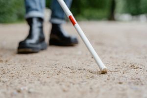Blindman with cane