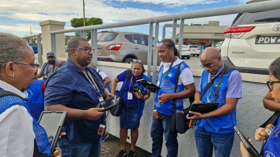 Caption: CSO field staff partake in training before commencing the Geospatial Data Update Exercise