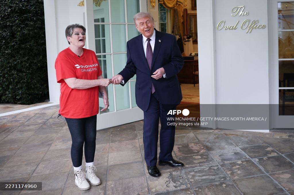 President Trump Speaks To Press Outside The Oval Office