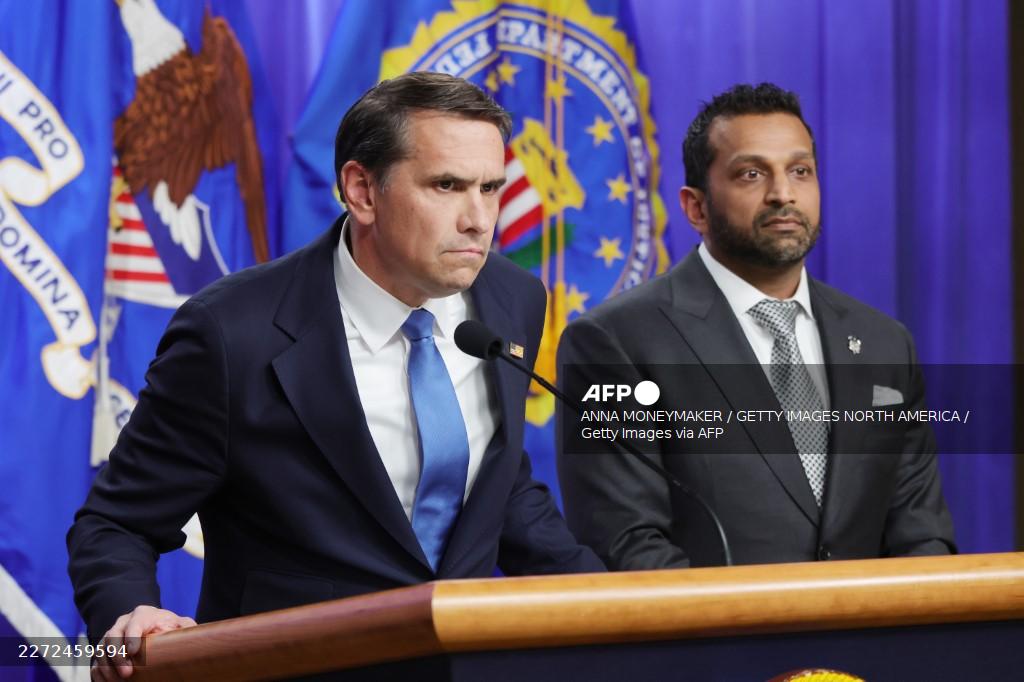 Acting AG Todd Blanche And FBI Director Kash Patel Hold Justice Department Press Conference
