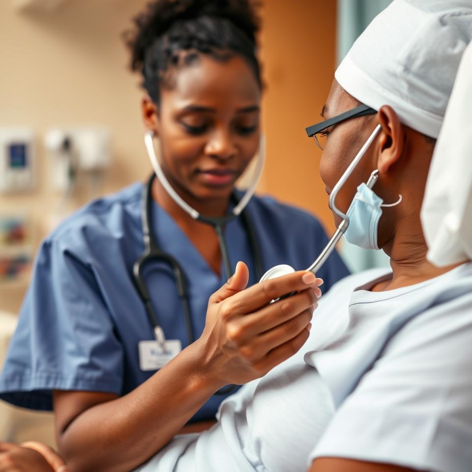 Nurse with patient