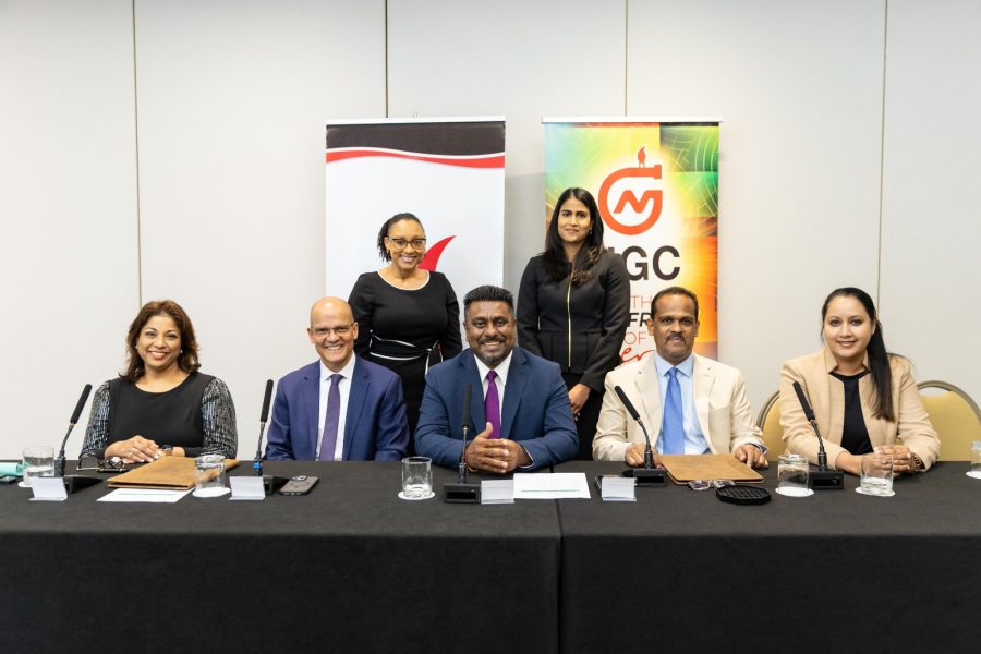 Caption: Front row, from left: Lisa Gosine-Alleyne, Managing Counsel, EOG; George Vieira, VP & General Manager, EOG; Gerald I. Ramdeen, Chairman, NGC; Edmund Subryan, acting President, NGC and Karinsa Tulsie, Permanent Secretary, MEEI. Back row from left are Renesha Abraham, Legal Counsel II, EOG and Ms. Shivani Ramroop, acting VP, Legal and Corporate Affairs, NGC