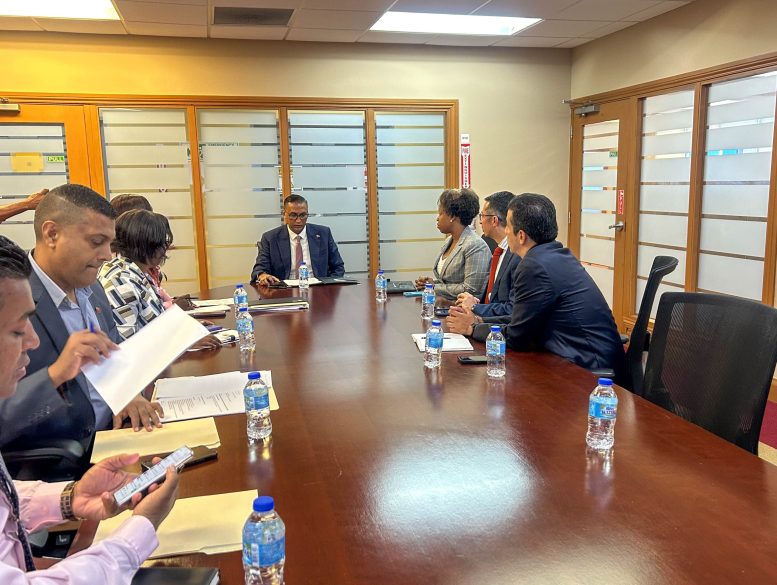 Minister of Agriculture and Fisheries Ravi Ratiram meeting with officials from Nestlé  